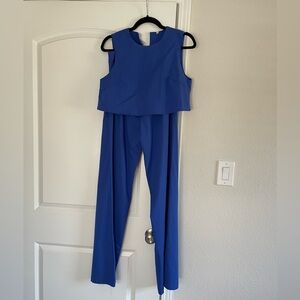 Cobalt Blue Female Form linen top and pant set